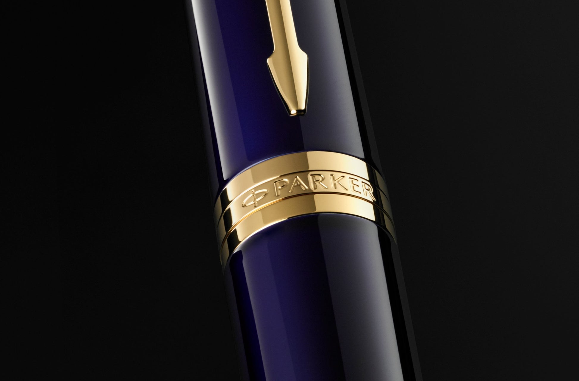 Parker Ingenuity Fountain Pen Blue Lacquer and Gold Trim Fine Nib