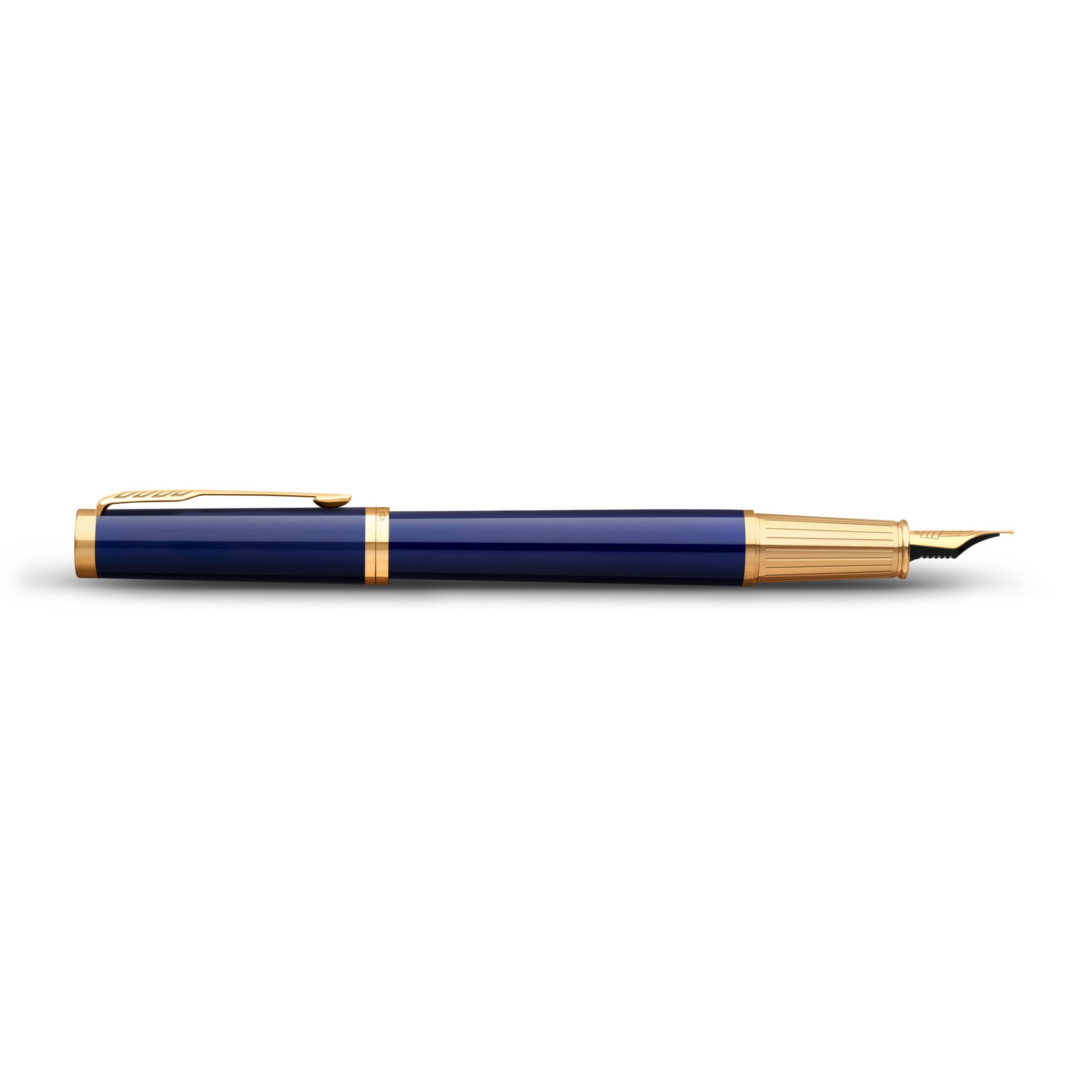 Parker Ingenuity Fountain Pen Blue Lacquer and Gold Trim Fine Nib