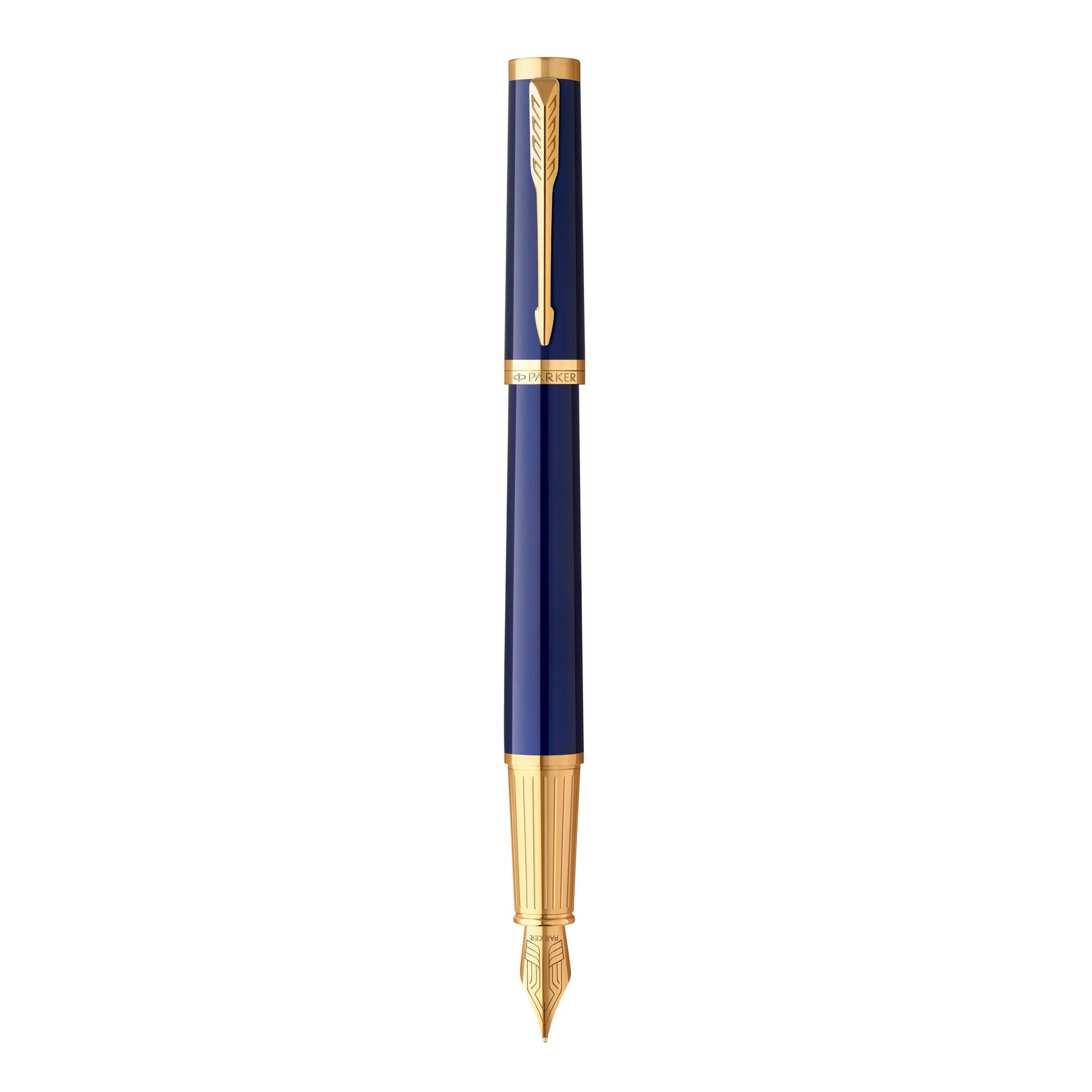 Parker Ingenuity Fountain Pen Blue Lacquer and Gold Trim Fine Nib