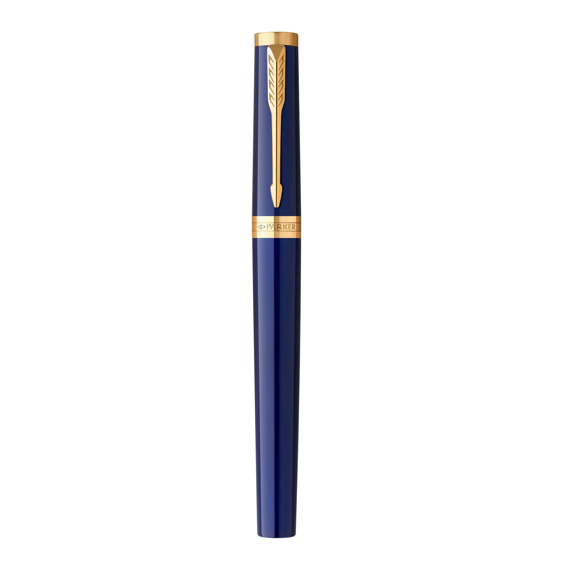 Parker Ingenuity Fountain Pen Blue Lacquer and Gold Trim Fine Nib