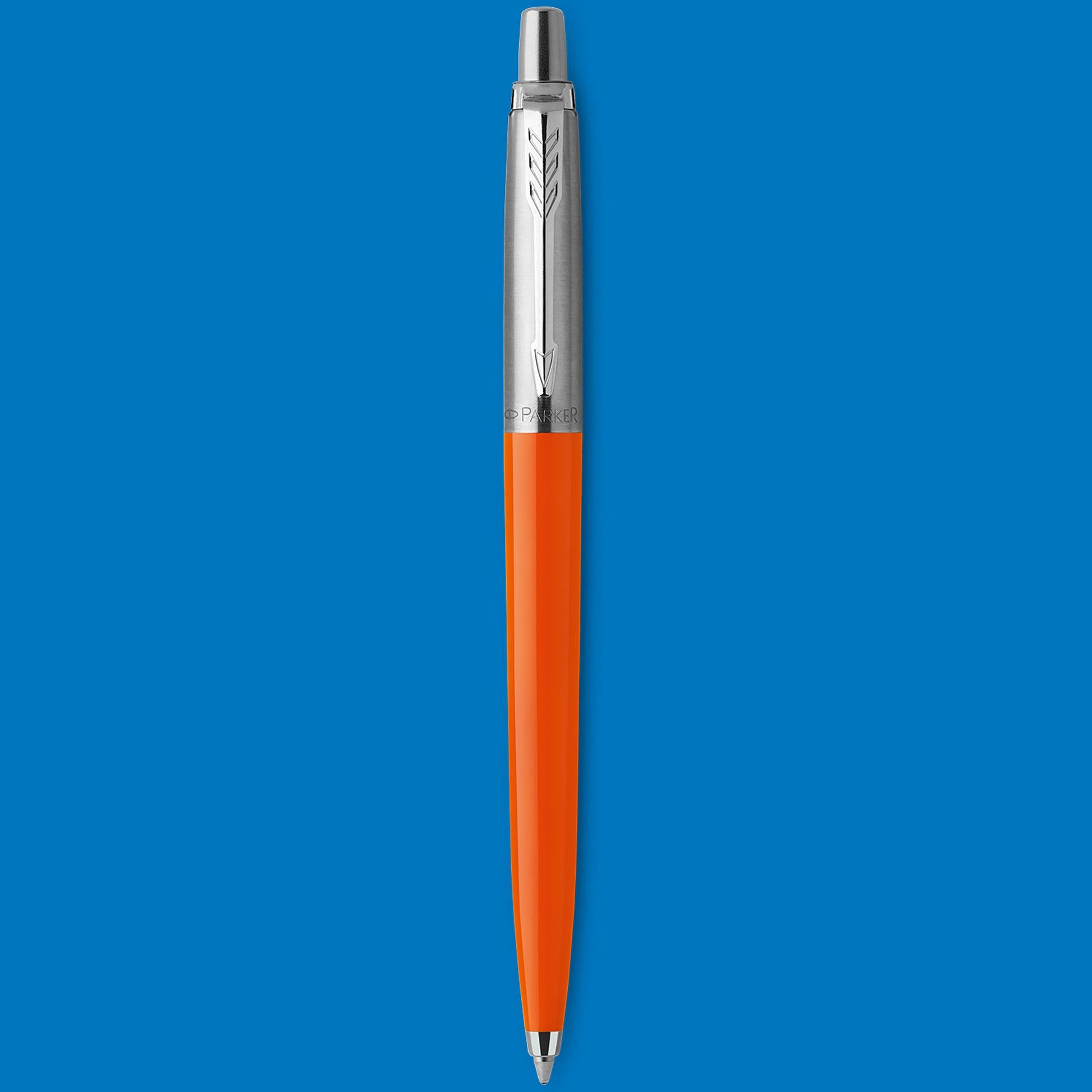 Parker Jotter Original Ballpoint Pen Orange and Chrome Trim Medium Tip