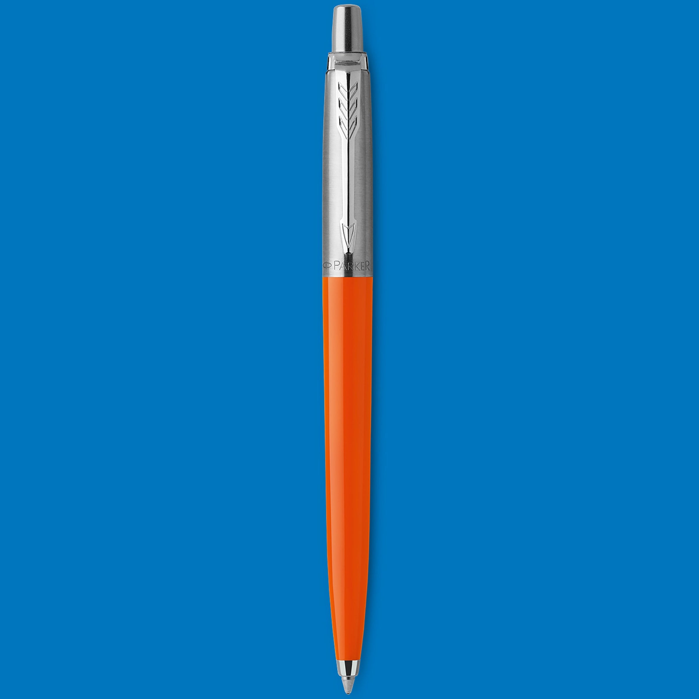 Parker Jotter Original Ballpoint Pen Orange and Chrome Trim Medium Tip