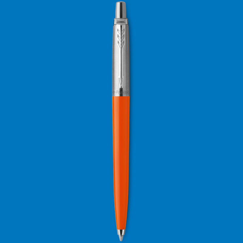 Parker Jotter Original Ballpoint Pen Orange and Chrome Trim Medium Tip