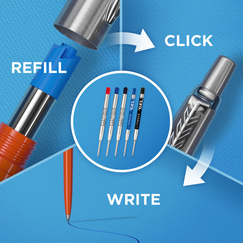 Parker Jotter Original Ballpoint Pen Orange and Chrome Trim Medium Tip