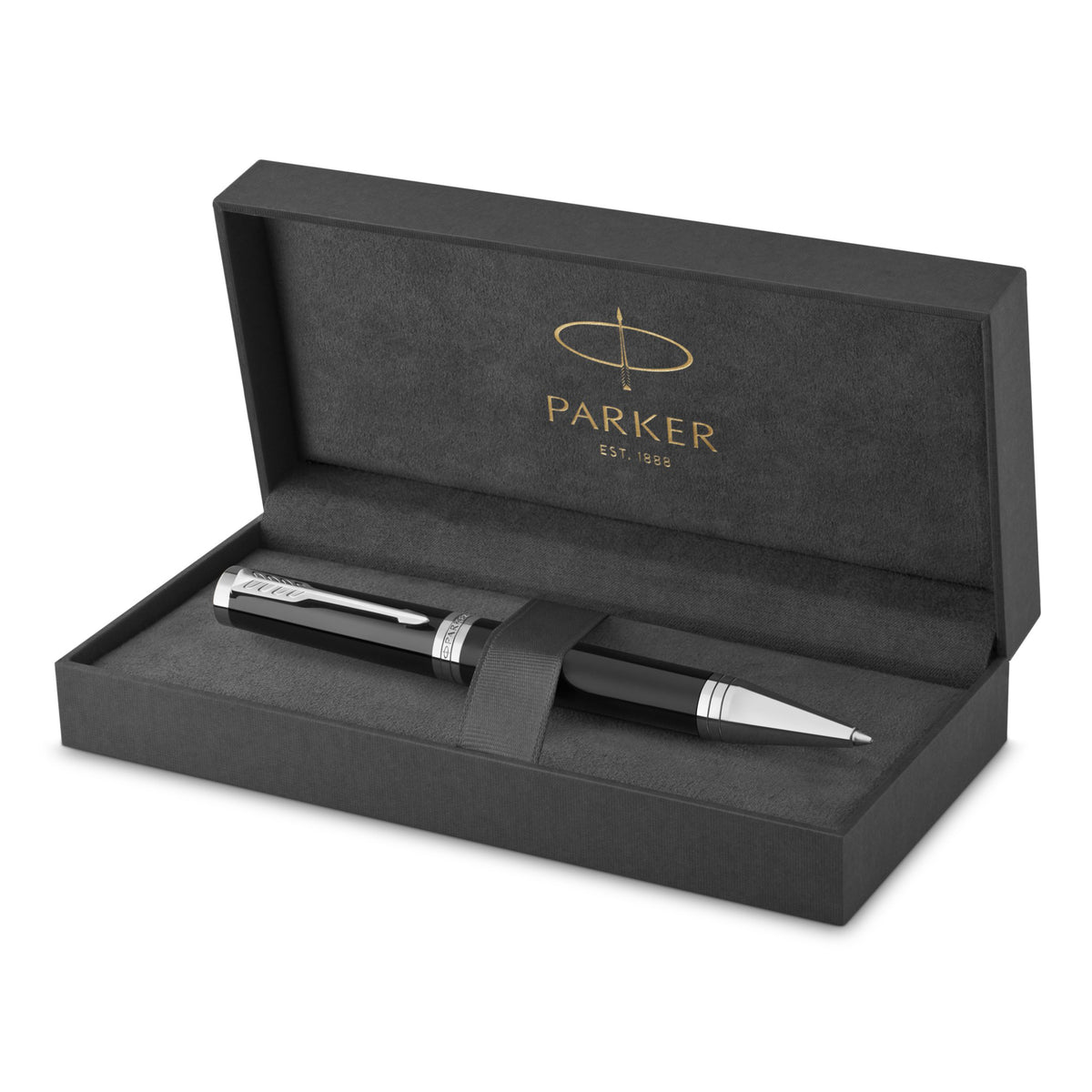 Parker Ingenuity Ballpoint Pen Black Lacquer and Chrome Trim Medium Tip