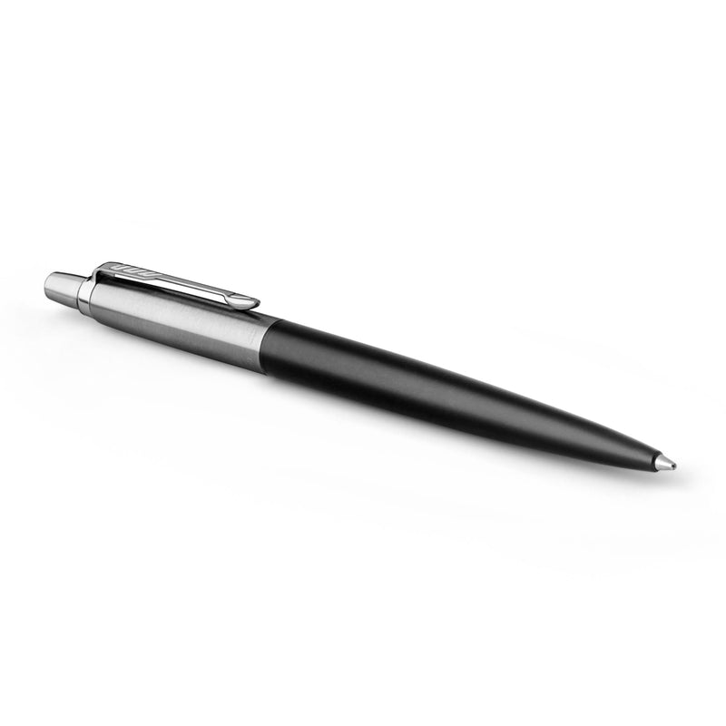 Parker Jotter Ballpoint Pen Bond Street Black Chrome Trim Medium Tip