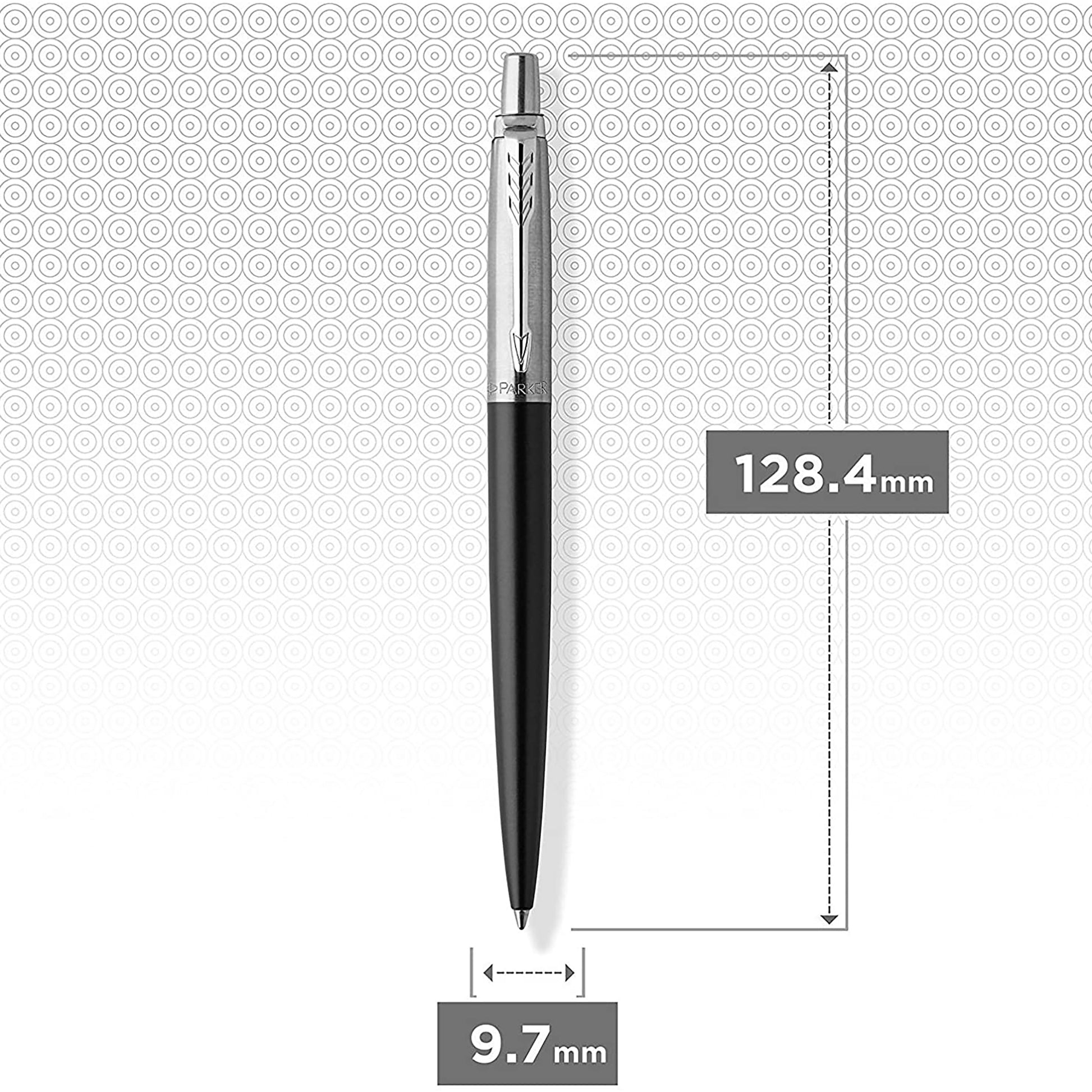Parker Jotter Ballpoint Pen Bond Street Black Chrome Trim Medium Tip