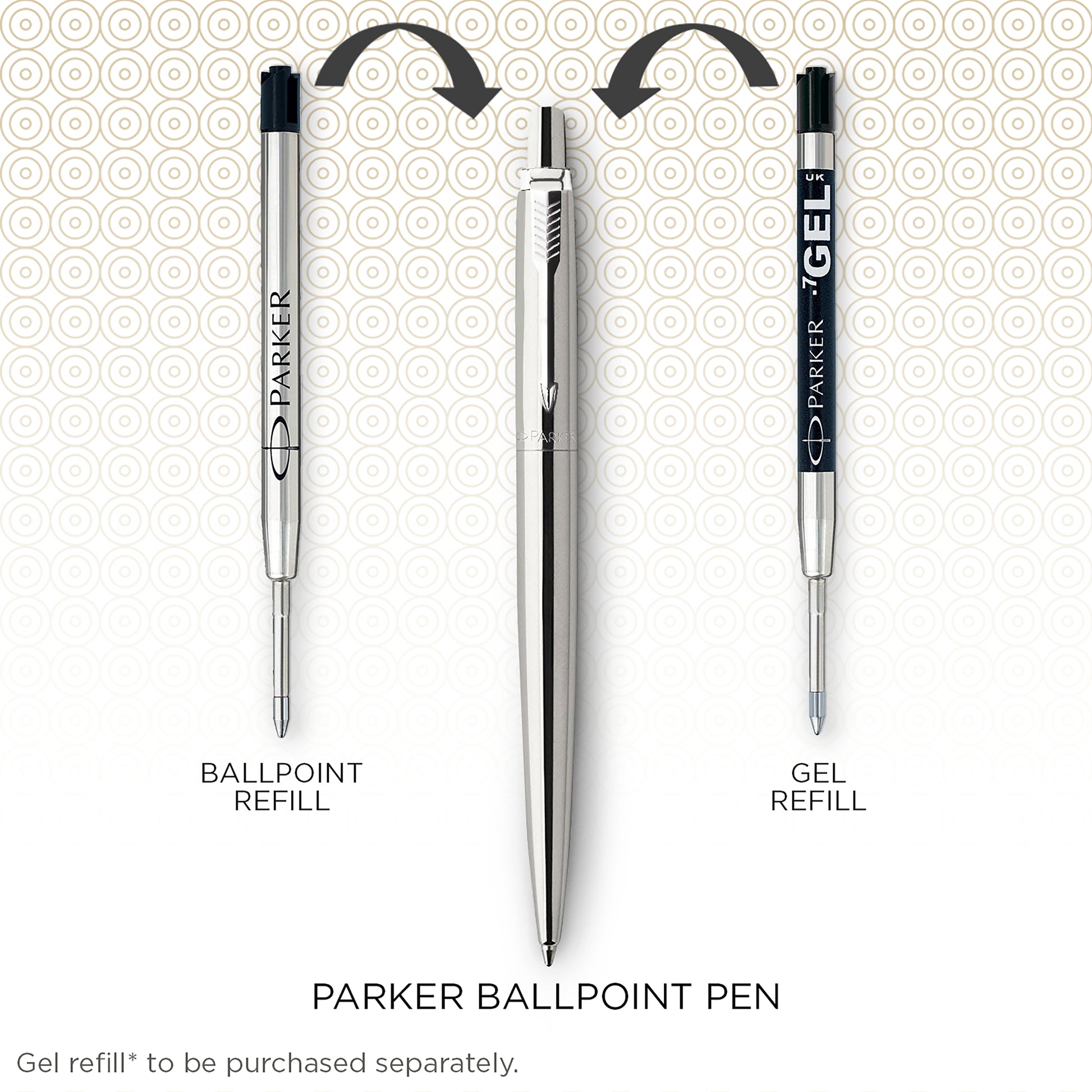 Parker Jotter Ballpoint Pen Bond Street Black Chrome Trim Medium Tip