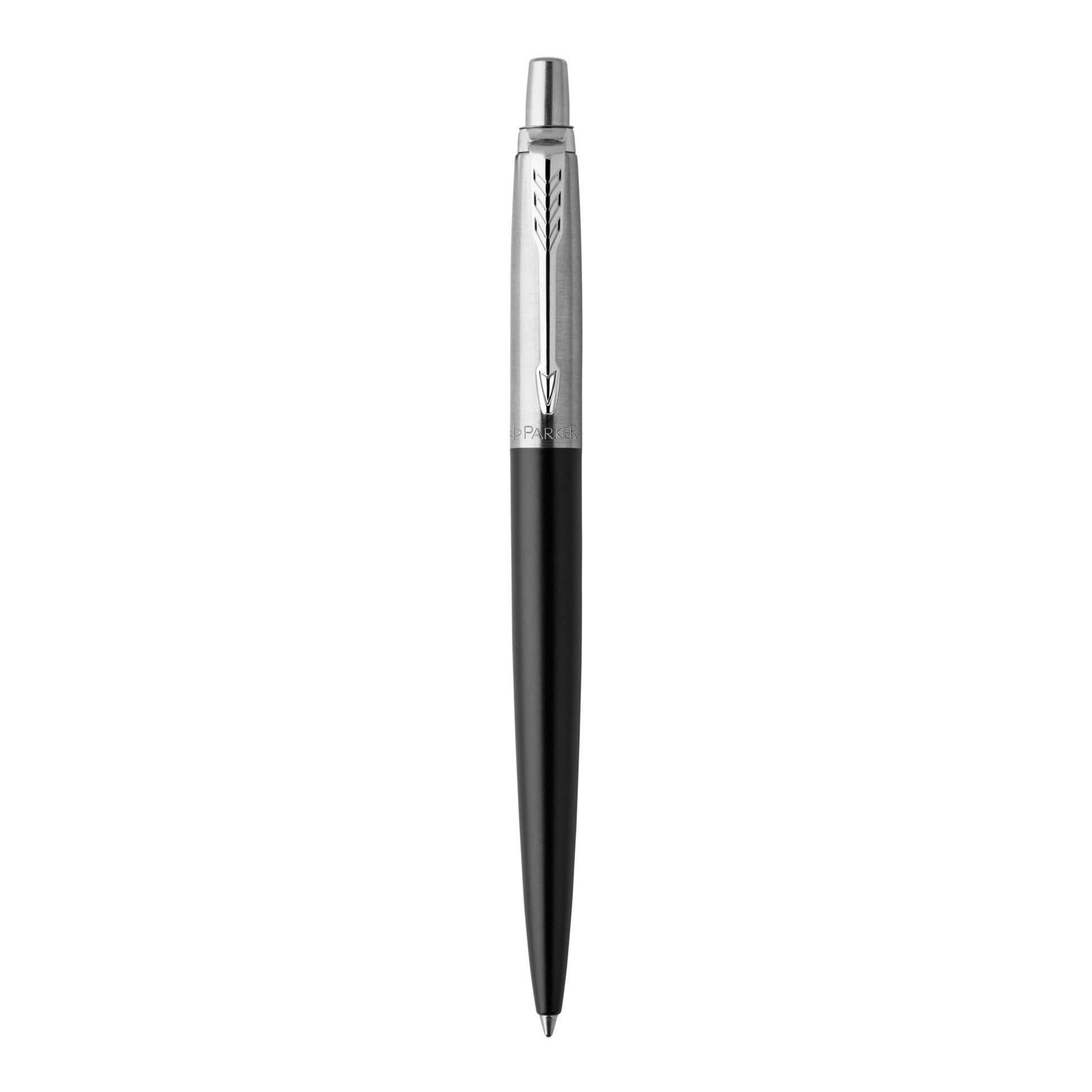 Parker Jotter Ballpoint Pen Bond Street Black Chrome Trim Medium Tip