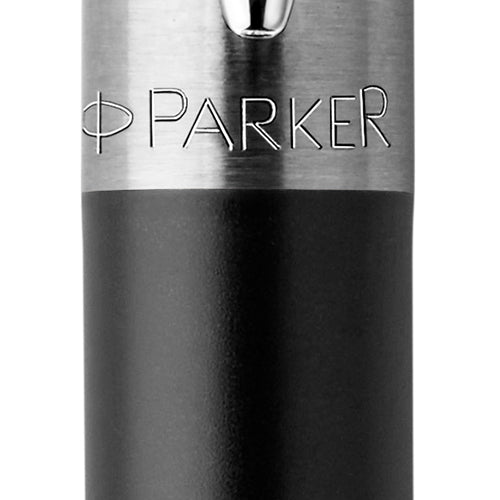 Parker Jotter Ballpoint Pen Bond Street Black Chrome Trim Medium Tip