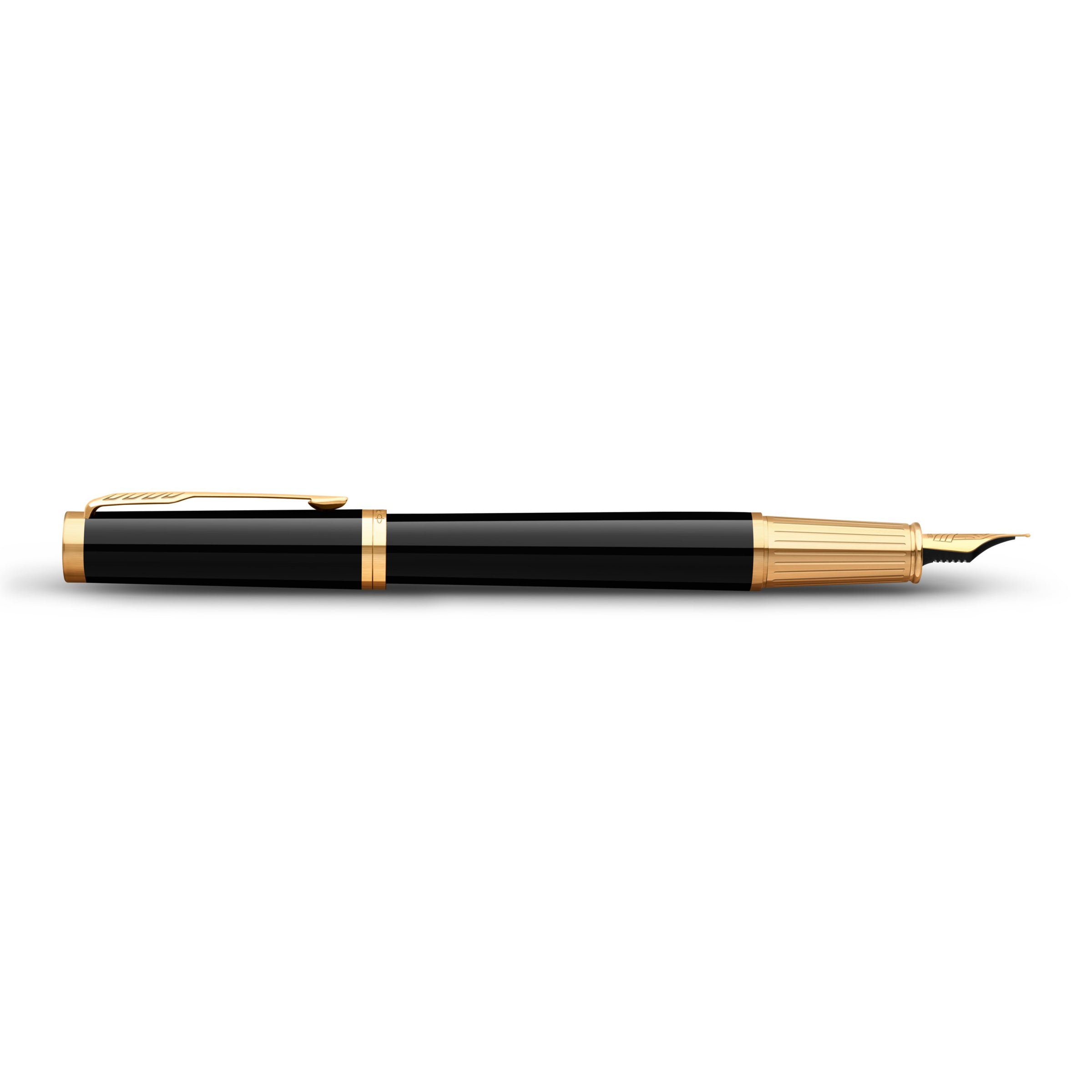 Parker Ingenuity Fountain Pen Black Lacquer and Gold Trim Fine Nib