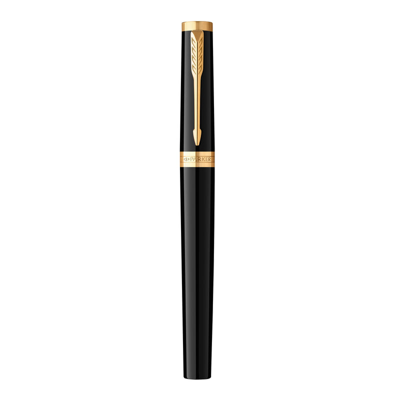 Parker Ingenuity Fountain Pen Black Lacquer and Gold Trim Fine Nib