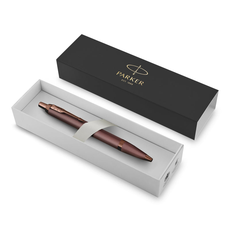 Parker IM Monochrome Ballpoint Pen Burgundy Stainless Steel Medium Tip