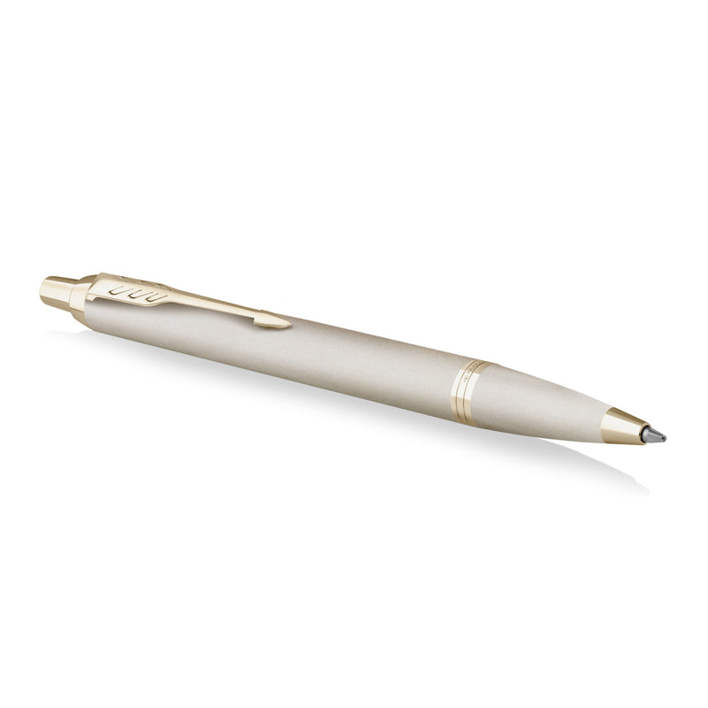 Parker IM Monochrome Ballpoint Pen Champagne Stainless Steel Medium Tip