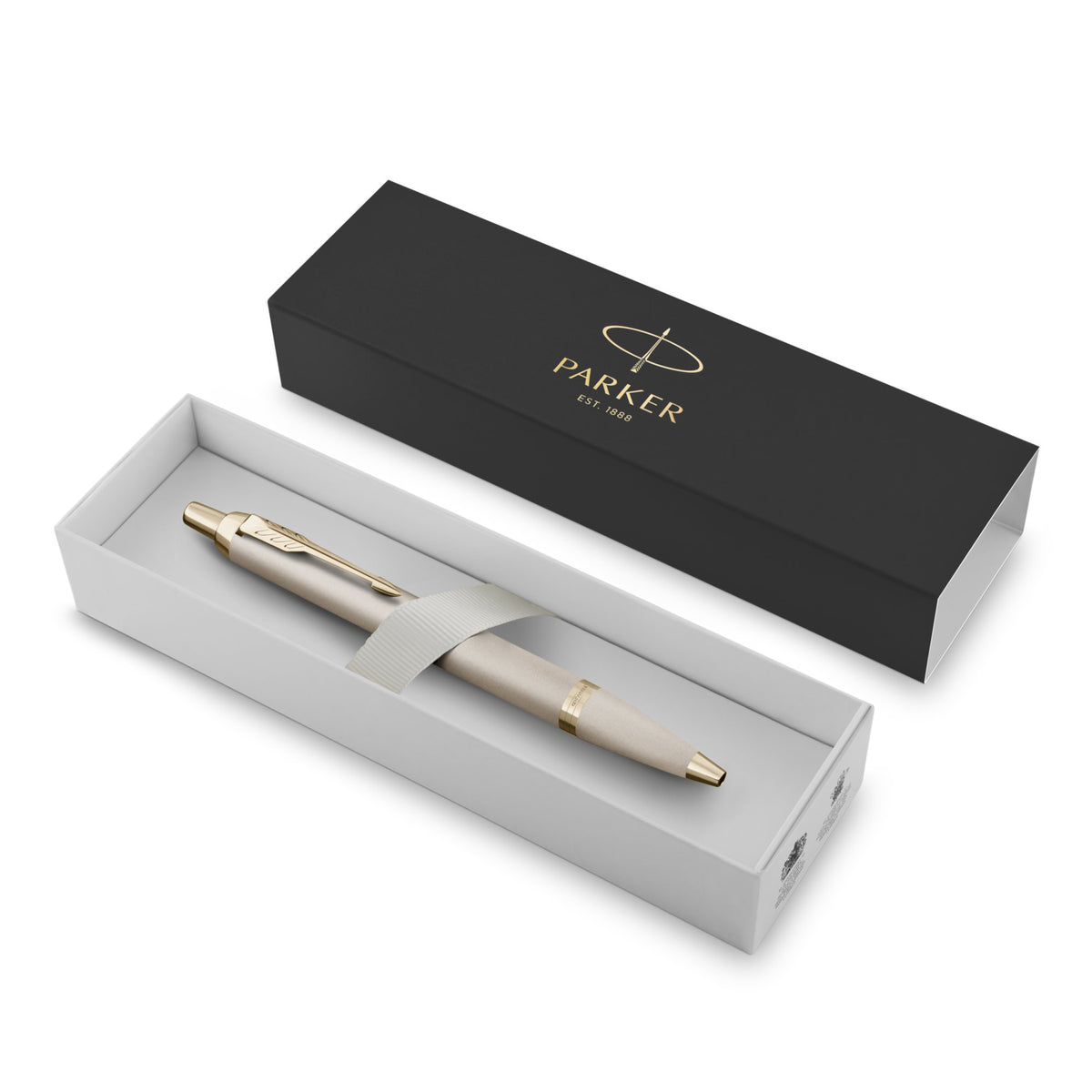 Parker IM Monochrome Ballpoint Pen Champagne Stainless Steel Medium Tip