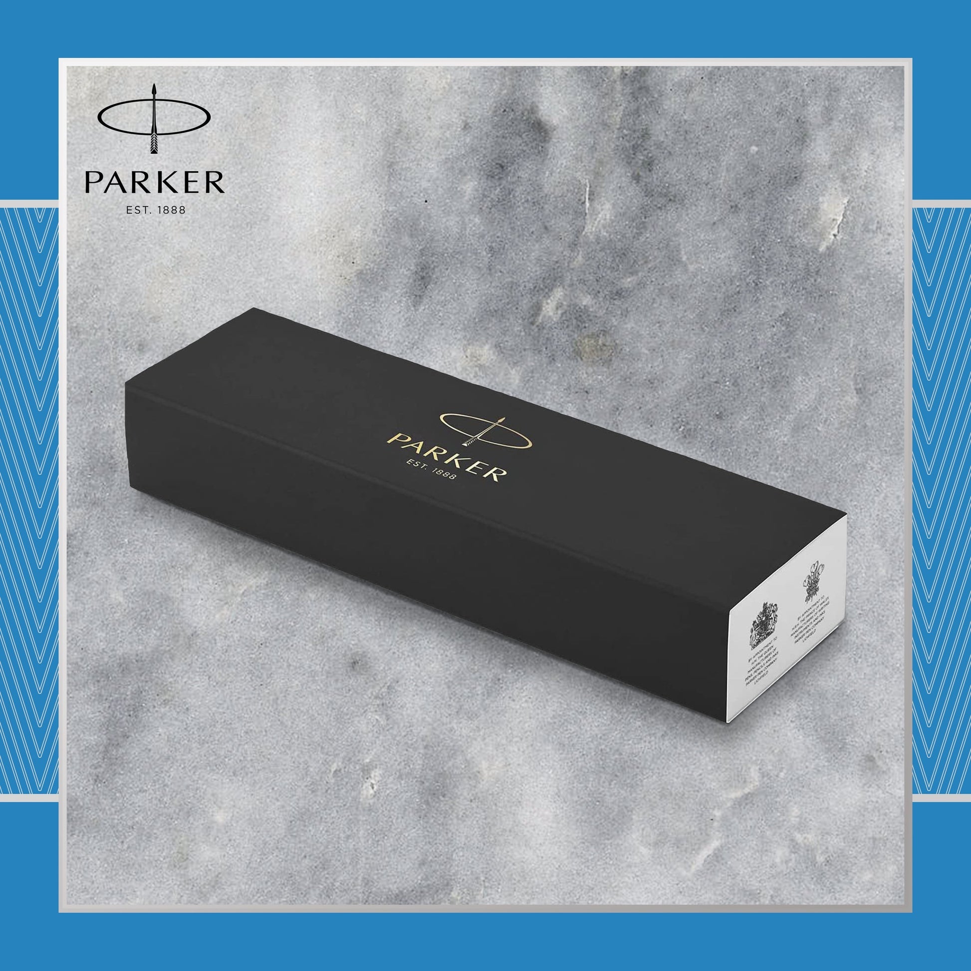 Parker IM Premium Fountain Pen Blue Grey Lacquer and Chrome Trim Fine Nib