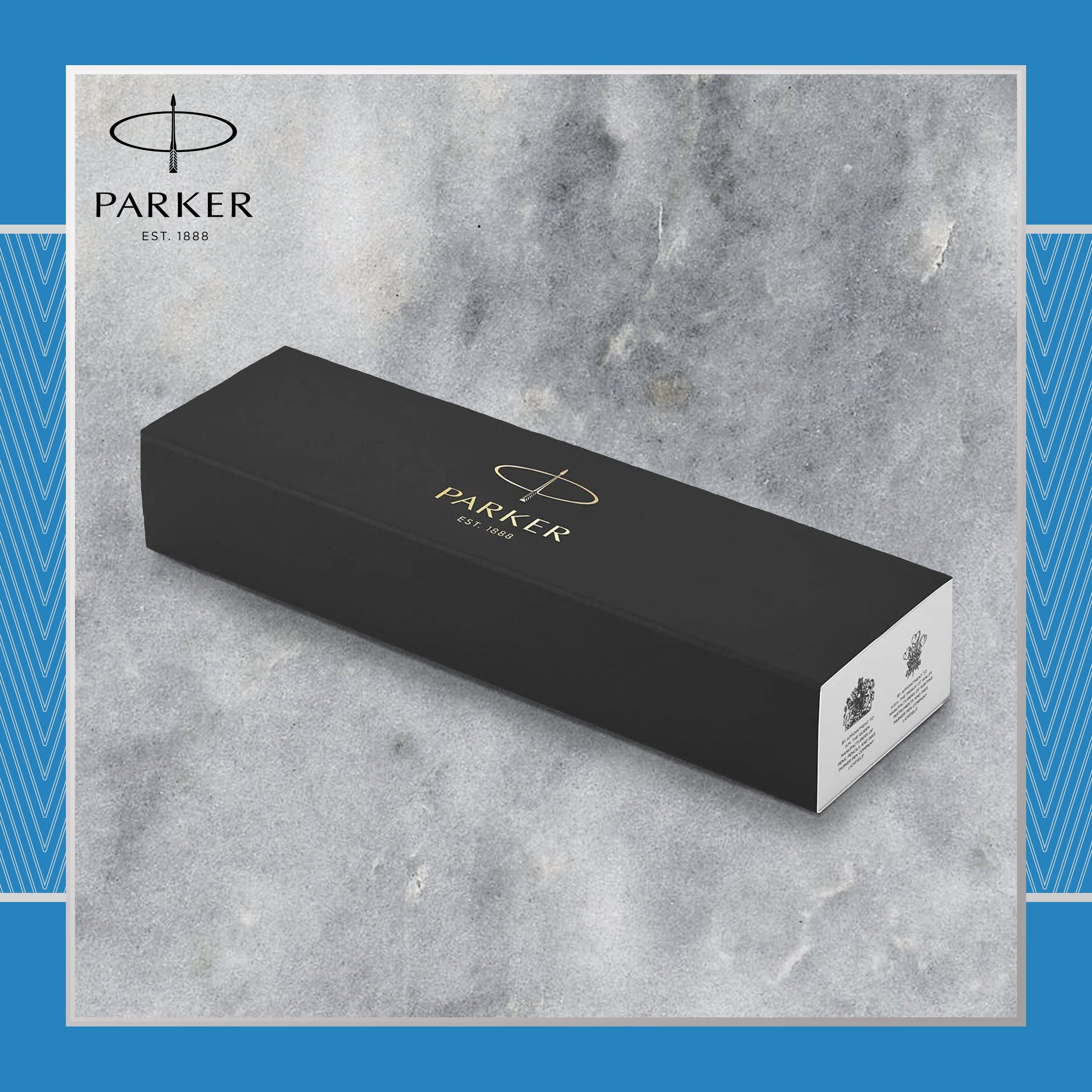 Parker IM Premium Fountain Pen Blue Grey Lacquer and Chrome Trim Fine Nib