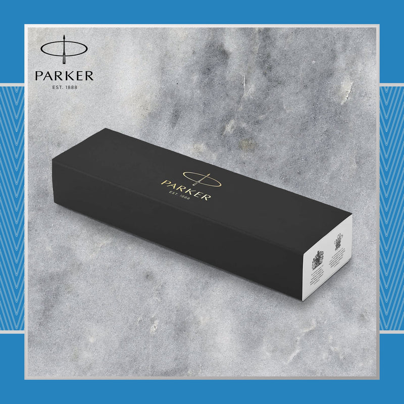 Parker IM Premium Fountain Pen Blue Grey Lacquer and Chrome Trim Fine Nib