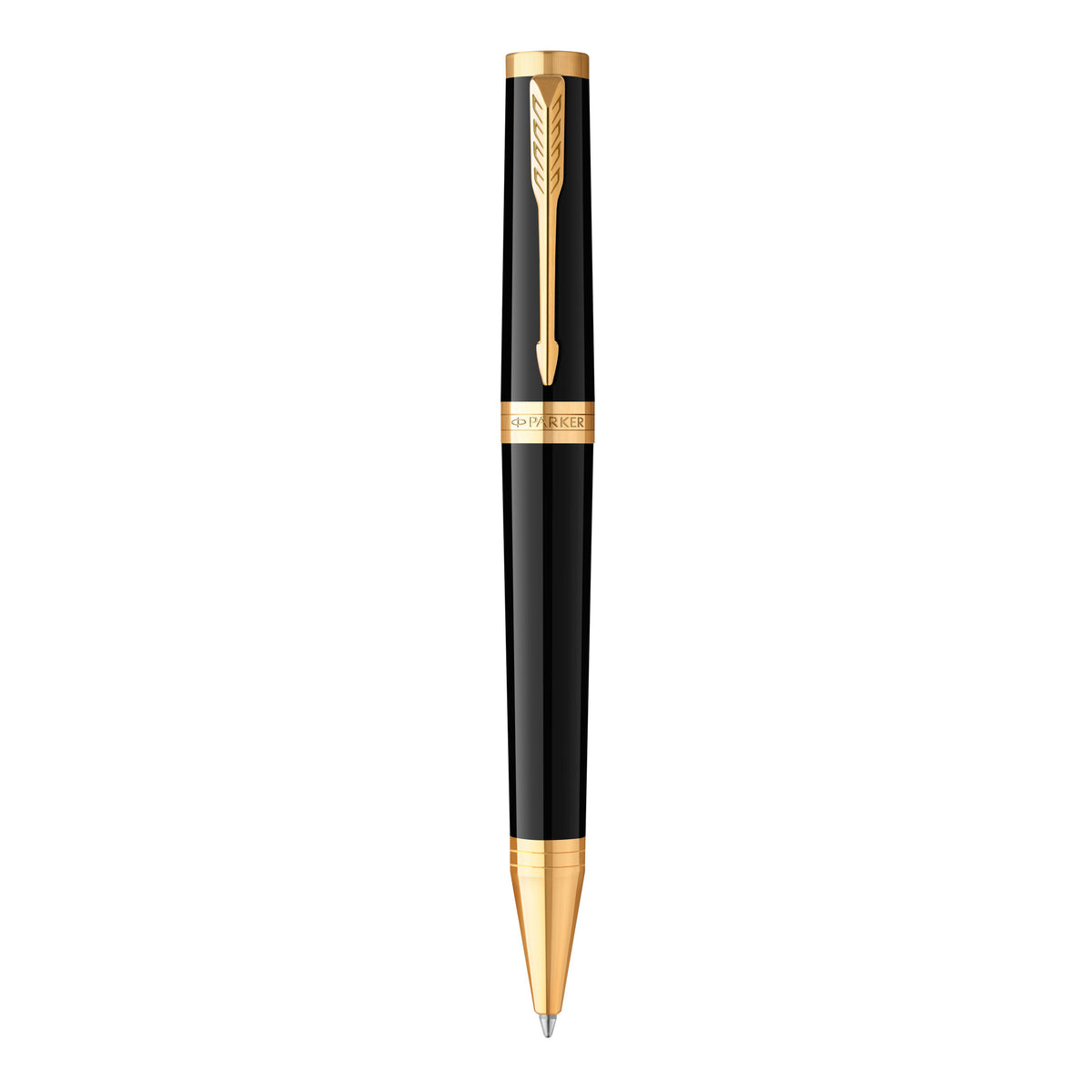 Parker Ingenuity Ballpoint Pen Black Lacquer and Gold Trim Medium Tip