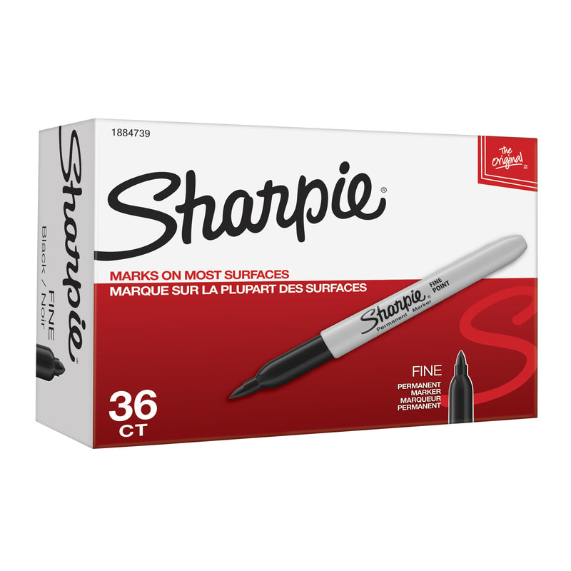 Sharpie Permanent Marker Pens Fine Point, Black, 36 Pack - product image
