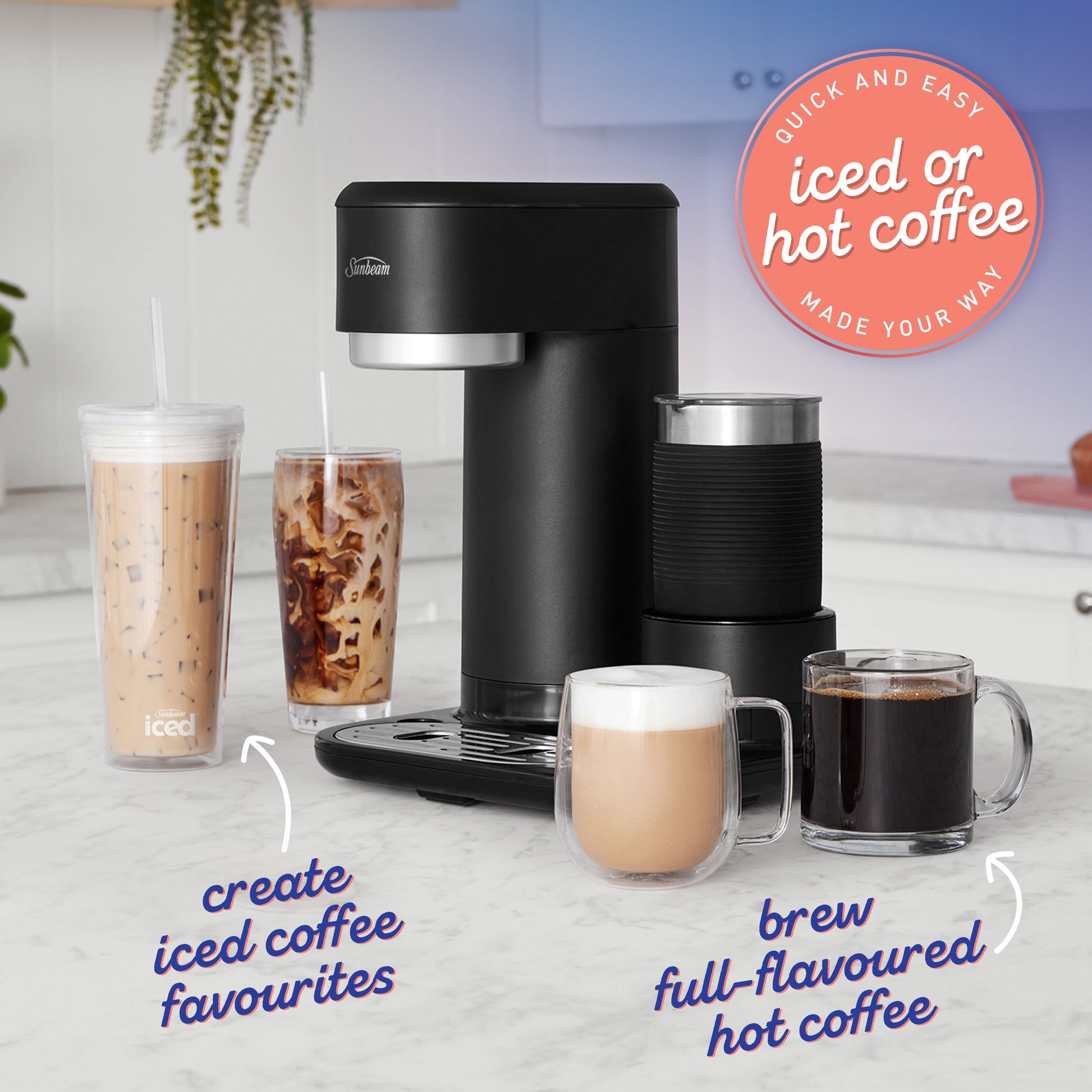 Sunbeam Iced + Hot Coffee Machine Black