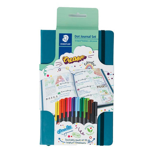 Staedtler Triplus Fineliner and Hardcover Dot Journal Set