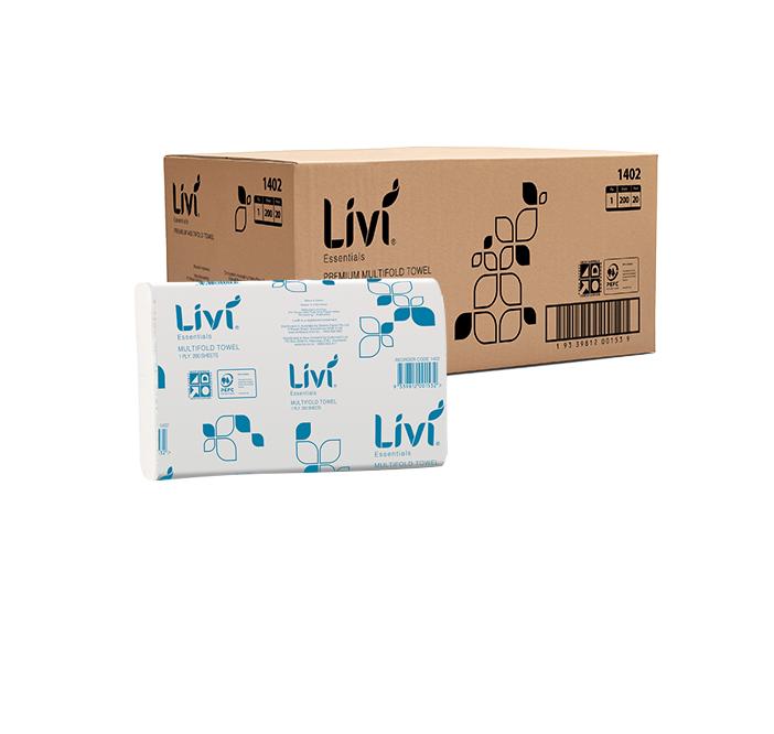 Livi 1402 Essentials multifold hand towel carton
