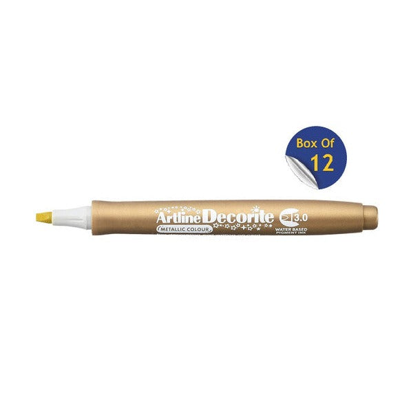 Artline Decorite Marker 3.0mm Metallic Gold Box of 12