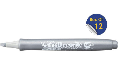 Artline Decorite Marker 3.0mm Metallic Silver Box of 12