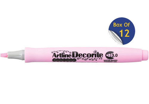 Artline Decorite Marker 3.0mm Pastel Pink Box of 12
