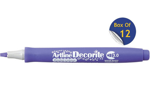 Artline Decorite Marker 3.0mm Pastel Purple Box of 12