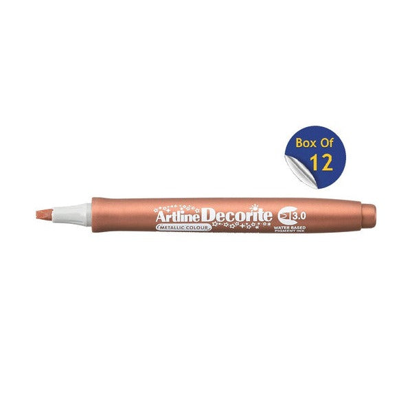 Artline Decorite Marker 3.0mm Metallic Bronze Box of 12
