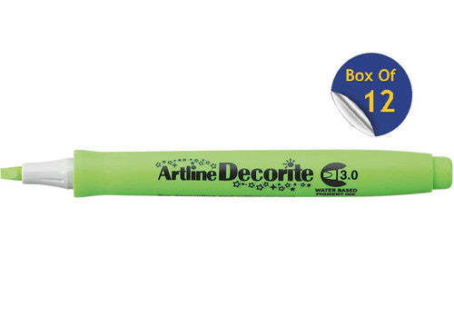 Artline Decorite Marker 3.0mm Yellow Green Box of 12