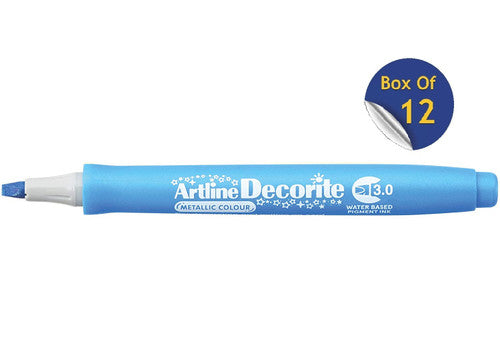 Artline Decorite Marker 3.0mm Metallic Blue Box of 12