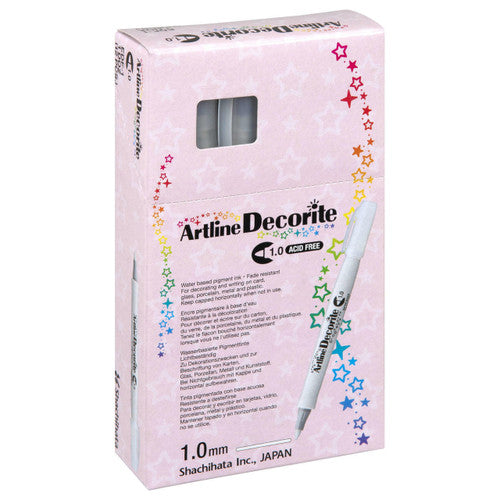 Artline Decorite Marker 1.0mm White Box of 12