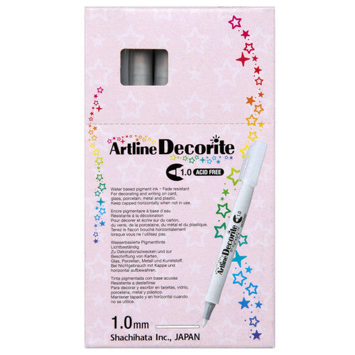 Artline Decorite Marker 1.0mm White Box of 12