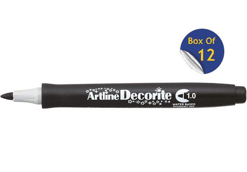 Artline Decorite Marker 1.0mm Black Box of 12