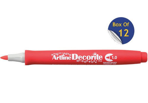Artline Decorite Marker 1.0mm Red Box of 12