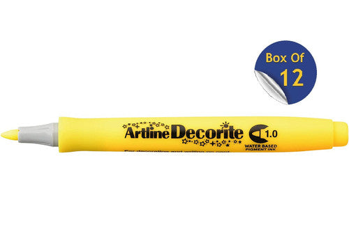 Artline Decorite Marker 1.0mm Yellow Box of 12