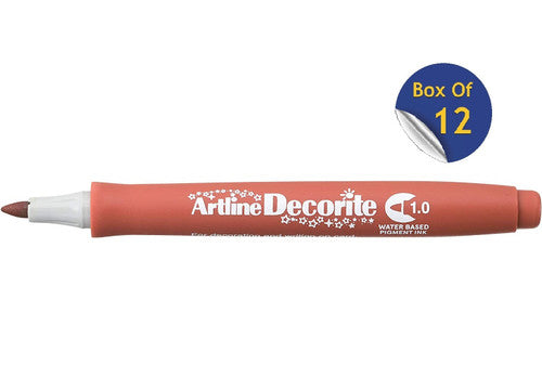 Artline Decorite Marker 1.0mm Brown Box of 12