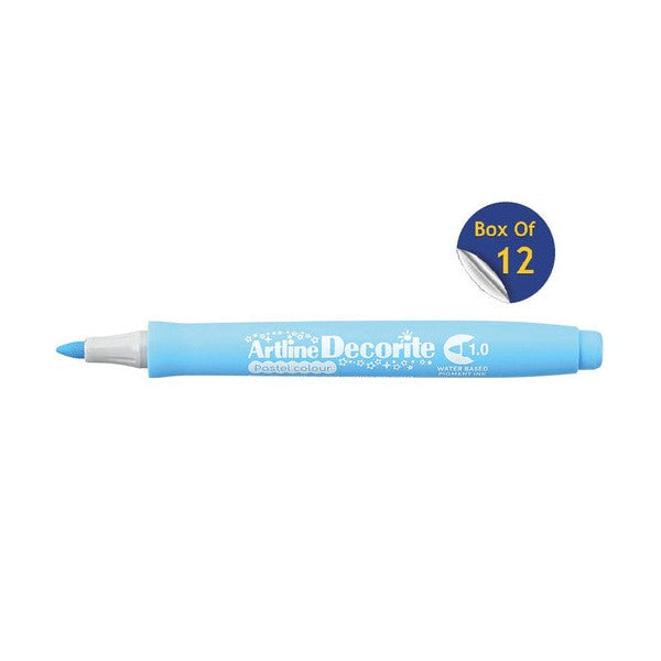 Artline Decorite Marker 1.0mm Pastel Blue Box of 12