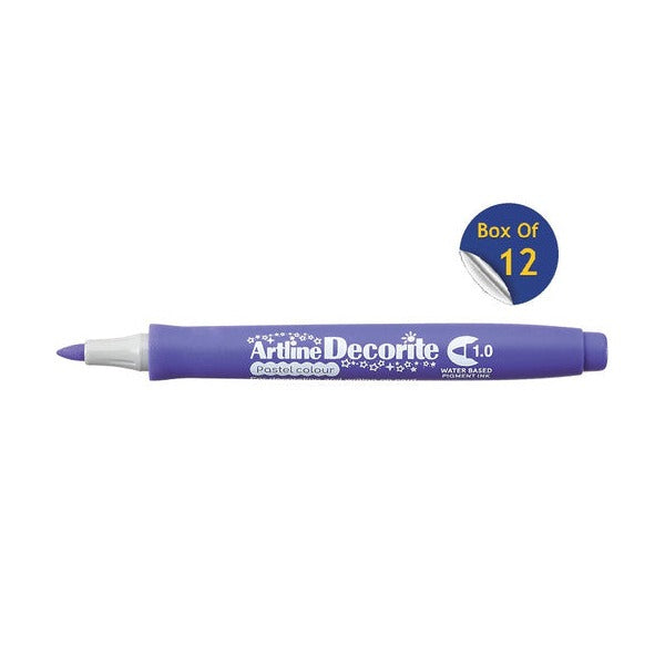 Artline Decorite Marker 1.0mm Pastel Purple Box of 12