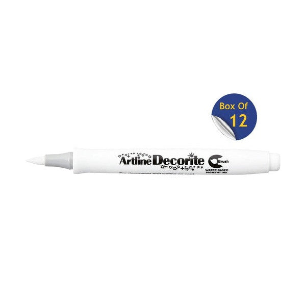 Artline Decorite Marker Brush White Box of 12