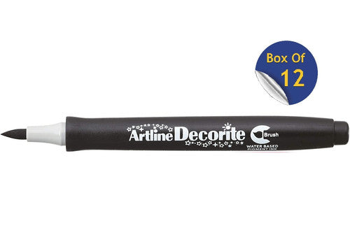 Artline Decorite Marker Brush Black Box of 12