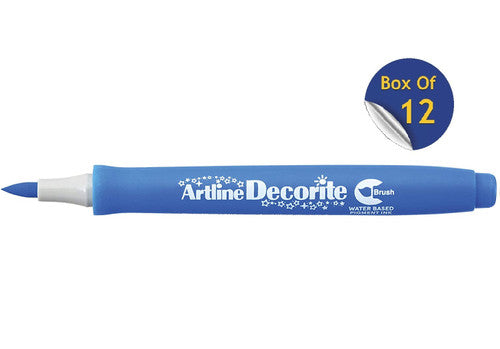 Artline Decorite Marker Brush Blue Box of 12