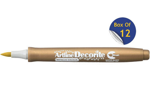 Artline Decorite Marker Brush Gold Box of 12