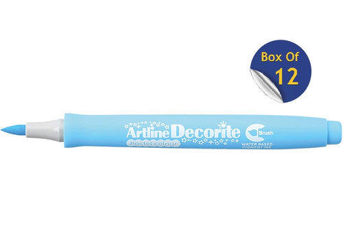Artline Decorite Marker Brush Pastel Blue Box of 12