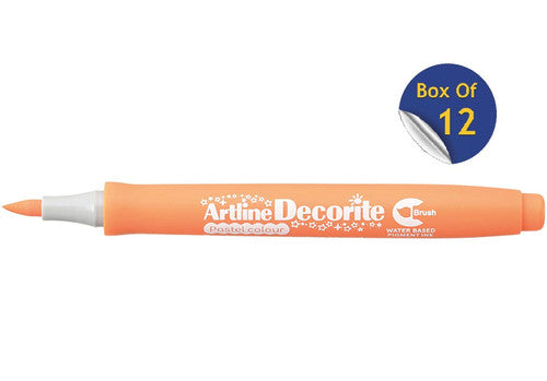 Artline Decorite Marker Brush Pastel Orange Box of 12