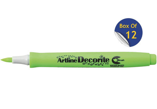 Artline Decorite Marker Brush Yellow Green Box of 12
