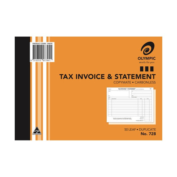 Olympic Invoice and Statement Book 728 Carbonless Duplicate 50 Leaf 210 x 148mm – view 2